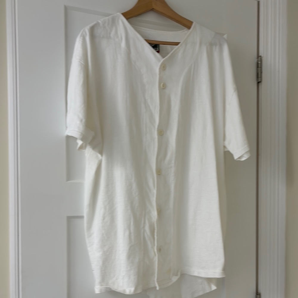 White Cotton Button-Up Shirt
